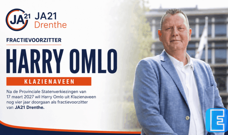 Harry Omlo uit Klazienaveen wil nog vier jaar door als fractievoorzitter van JA21 Drenthe